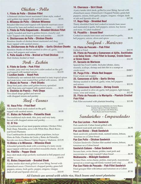 las vegas restaurant doral menu.